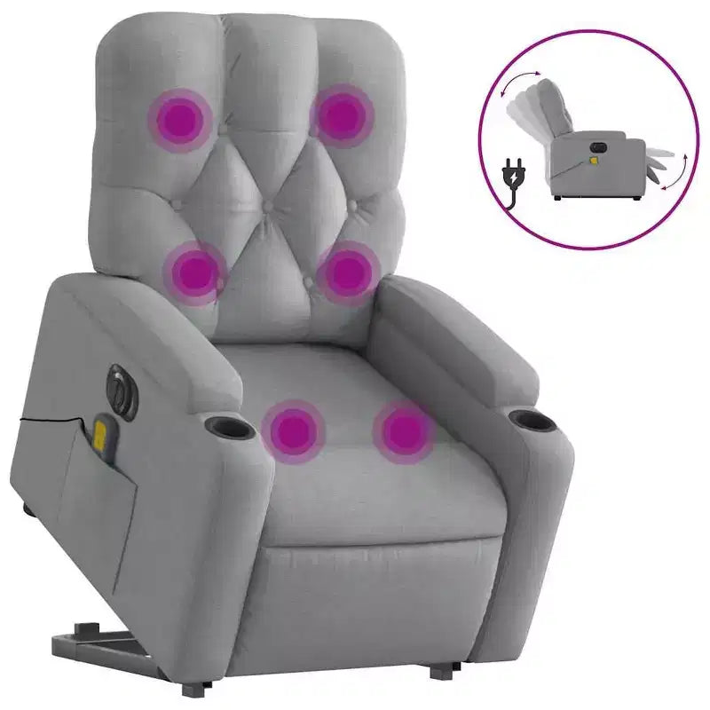 Aufstehsessel mit Massagefunktion, Dunkelgrau