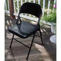 Chaise pliante en métal noire