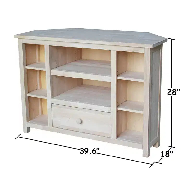 Meuble TV d’angle pour téléviseurs jusqu’à 42", brun clair : meuble multimédia en bois massif