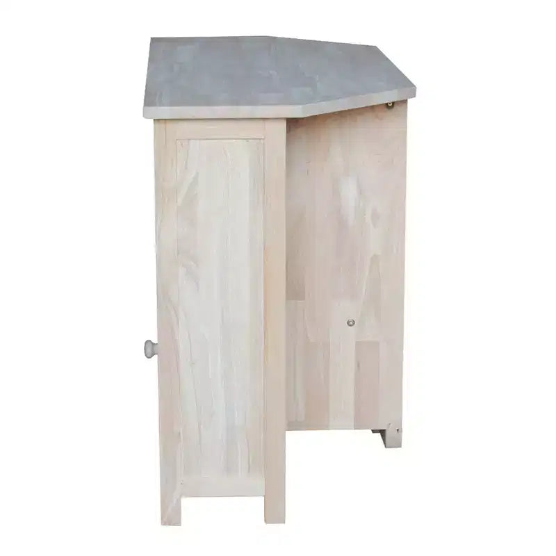 TV-Eckschrank für Fernseher bis zu 42", hellbraun: Medienkonsole aus Massivholz