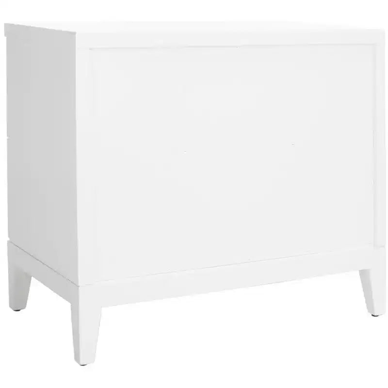 Mesita de noche con 2 cajones - NST6602 - blanca/dorada