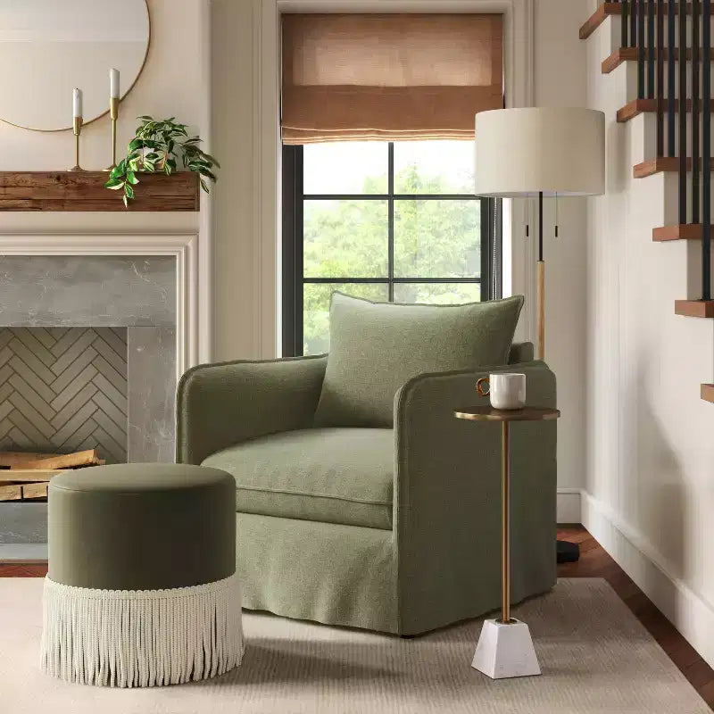 Sillón reclinable informal con costuras francesas