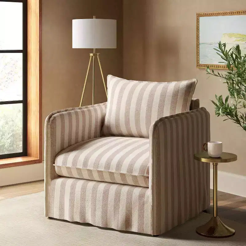 Sillón reclinable informal con costuras francesas
