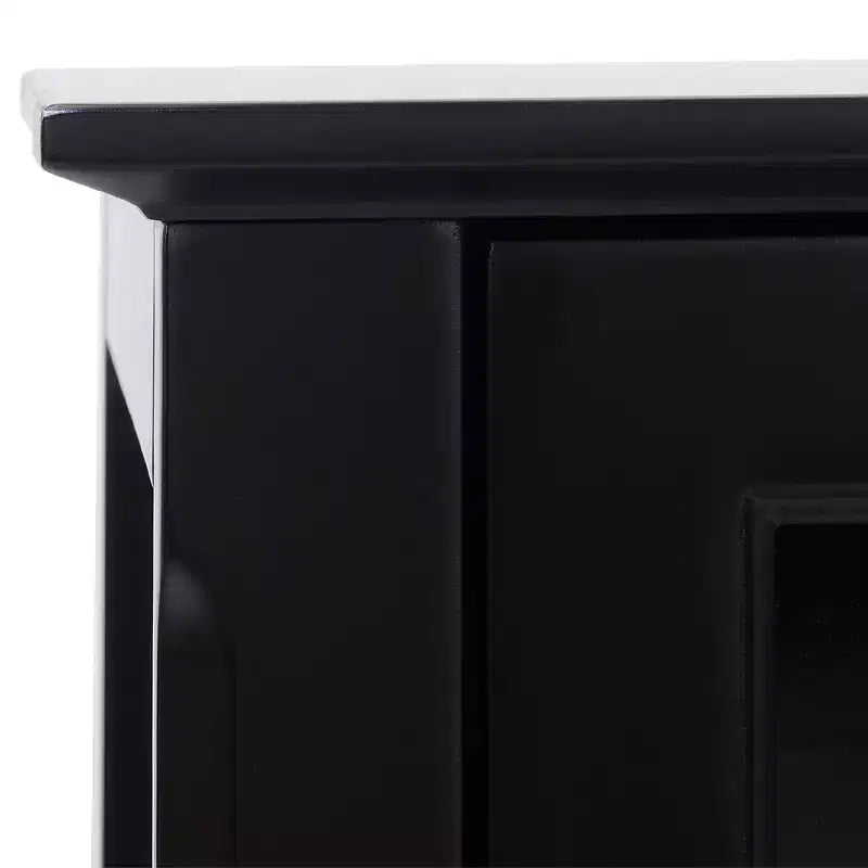 Sideboard-Vitrinenschrank mit zwei gerahmten Glastüren, 2 verstellbaren Regalböden und erhöhtem Sockel